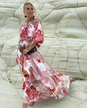 Load image into Gallery viewer, A SET: CARMEN BLOUSE +GYPSETTE MAXI SKIRT / blush pink xl flowers