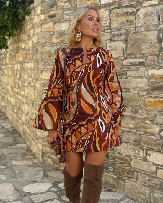 TWIGGY MINI DRESS/ 60’s style print jeans PRE ORDER