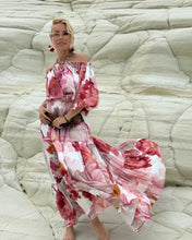 Load image into Gallery viewer, A SET: CARMEN BLOUSE +GYPSETTE MAXI SKIRT / blush pink xl flowers