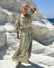 Load image into Gallery viewer, YASMINE MAXI DRESS/ sunny olive paisley print