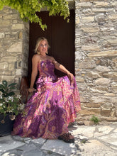 Load image into Gallery viewer, CORSET TOP / amethyst purple oriental print