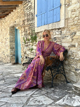 Load image into Gallery viewer, HIPPIE MAXI DRESS/ amethyst purple oriental print