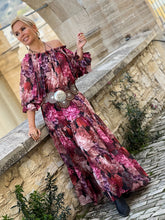 Load image into Gallery viewer, AURA  DRESS/ red and pink floral chiffon