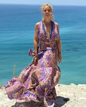 Load image into Gallery viewer, GODDESS MAXI DRESS/ blue orchid oriental print