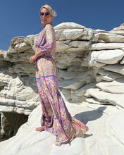 Load image into Gallery viewer, HIPPIE MAXI DRESS with 6 mtrs skirt/ pastel oriental print