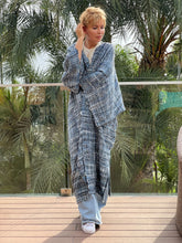 Load image into Gallery viewer, TWEED COAT / denim blue melange silk