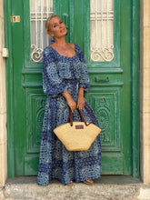 Load image into Gallery viewer, CARO MAXI DRESS/ navy blue floral print