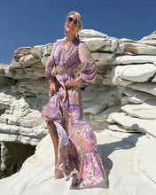 Load image into Gallery viewer, HIPPIE MAXI DRESS with 6 mtrs skirt/ pastel oriental print