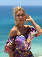 Load image into Gallery viewer, FLAMENCO TOP LONG/ blue orchid print