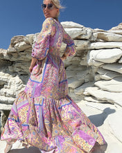 Load image into Gallery viewer, HIPPIE MAXI DRESS with 6 mtrs skirt/ pastel oriental print