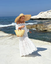 Load image into Gallery viewer, CARMEN DRESS-loose shape / cream white embroidered cotton