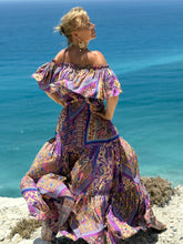 Load image into Gallery viewer, FLAMENCO TOP LONG/ blue orchid print