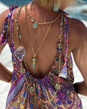 Load image into Gallery viewer, BAGGY MAXI DRESS with 6 mtrs ruffle / wild orchid blue oriental print