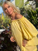 Load image into Gallery viewer, CARMEN BLOUSE/ sunny yellow cotton voile