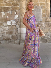 Load image into Gallery viewer, BAGGY MAXI DRESS with 6 mtrs ruffle/ pastel oriental print