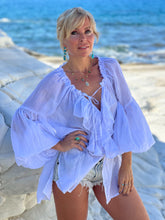 Load image into Gallery viewer, PIRATE BLOUSE/ white cotton voile