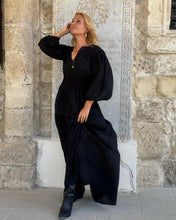 Load image into Gallery viewer, BOHOSOUL MAXI DRESS / black cotton voile