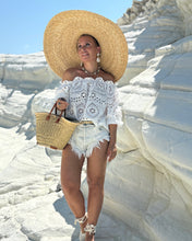 Load image into Gallery viewer, CARMEN BLOUSE / cream white embroidered cotton