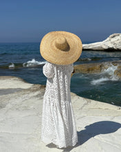 Load image into Gallery viewer, CARMEN DRESS-loose shape / cream white embroidered cotton
