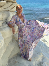 Load image into Gallery viewer, HIPPIE FLARE MAXI DRESS/ pastel paisley
