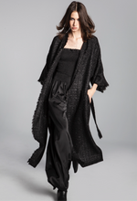 Load image into Gallery viewer, TWEED KIMONO COAT/ sparkling black