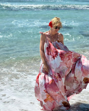 Load image into Gallery viewer, BAGGY MAXI DRESS/ blush pink xl flowers
