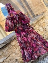 Load image into Gallery viewer, AURA  DRESS/ red and pink floral chiffon