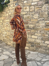 Load image into Gallery viewer, TWIGGY SHORT DRESS / 60’s style print jeans PRE ORDER