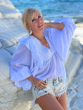 Load image into Gallery viewer, BOHEMIA BLOUSE / white cotton voile with cotton lace