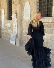Load image into Gallery viewer, HIPPIE MAXI DRESS/ black cotton voile