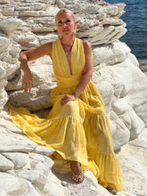 Load image into Gallery viewer, GODDESS MAXI DRESS/ sunny yellow cotton voile