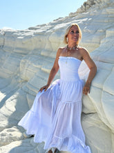 Load image into Gallery viewer, LA ISLA MAXI DRESS/ white cotton voile