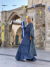 Load image into Gallery viewer, TWEED COAT / denim blue melange silk