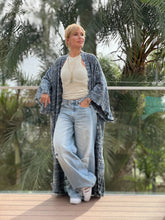 Load image into Gallery viewer, TWEED COAT / denim blue melange silk