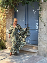 Load image into Gallery viewer, HIPPIE FLARE MAXI DRESS/ green paisley
