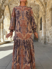 Load image into Gallery viewer, MIA MAXI DRESS/ caramel brown paisley
