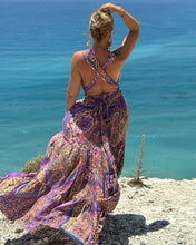 Load image into Gallery viewer, GODDESS MAXI DRESS/ blue orchid oriental print
