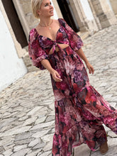 Load image into Gallery viewer, BONITA MAXI DRESS/ red and pink floral print