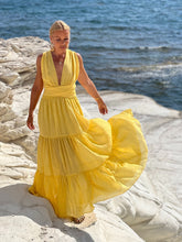 Load image into Gallery viewer, GODDESS MAXI DRESS/ sunny yellow cotton voile