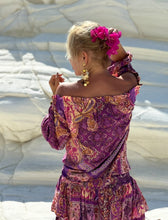 Load image into Gallery viewer, CARMEN BLOUSE/ amethyst purple oriental print