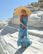 Load image into Gallery viewer, LA ISLA MAXI DRESS/ sky blue cotton voile