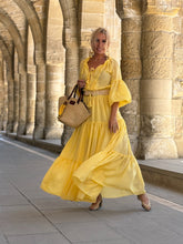Load image into Gallery viewer, YASMINE MAXI DRESS/ sunny yellow voile