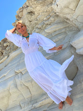 Load image into Gallery viewer, BOHOSOUL MAXI DRESS, 6 mtrs volant / white cotton voile