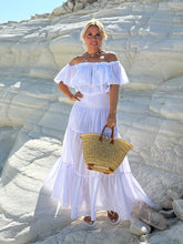 Load image into Gallery viewer, GYPSETTE MAXI SKIRT/ white cotton voile