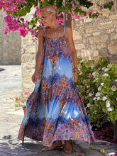 Load image into Gallery viewer, BAGGY MAXI DRESS/ cobalt oriental print