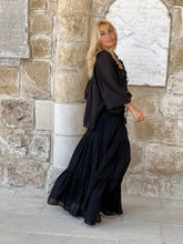 Load image into Gallery viewer, GYPSETTE MAXI SKIRT / black cotton voile