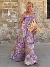 Load image into Gallery viewer, BAGGY MAXI DRESS with 6 mtrs ruffle/ pastel oriental print