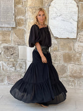Load image into Gallery viewer, GYPSETTE MAXI SKIRT / black cotton voile