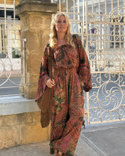 Load image into Gallery viewer, LUNA JUMPSUIT / tourmaline print with golden thread