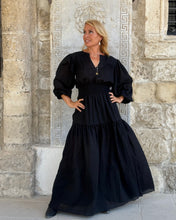 Load image into Gallery viewer, BOHOSOUL MAXI DRESS / black cotton voile